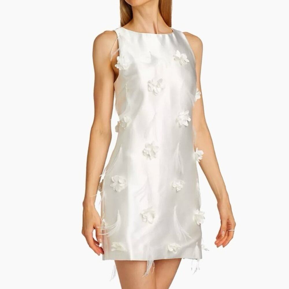 Elliatt White Mini Dress with Floral Appliqué